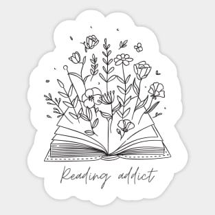 flower books read  floral book,book with flowers,book,book ,floral book ,vintage book,read,reading,read ,book with flower,reading ,reading decal,book decal Sticker